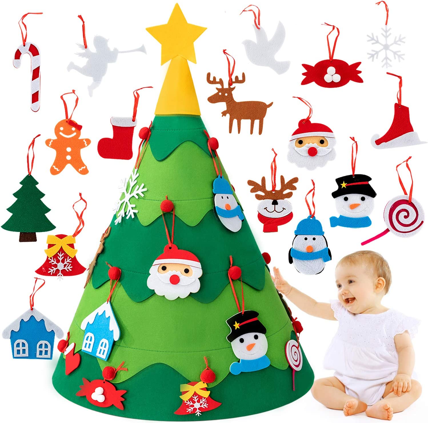 Montessori 3D DIY Felt Christmas Tree for Grandkids