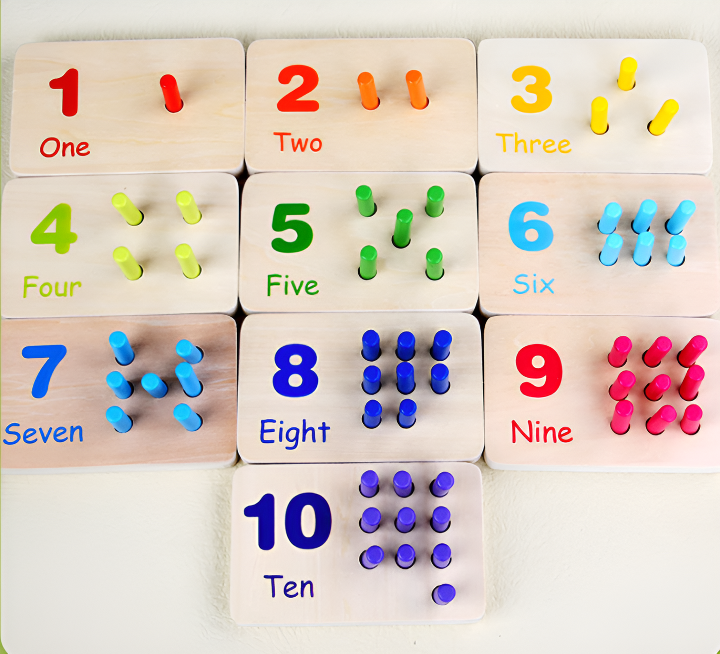 Montessori Wooden Counting Peg Boards Set