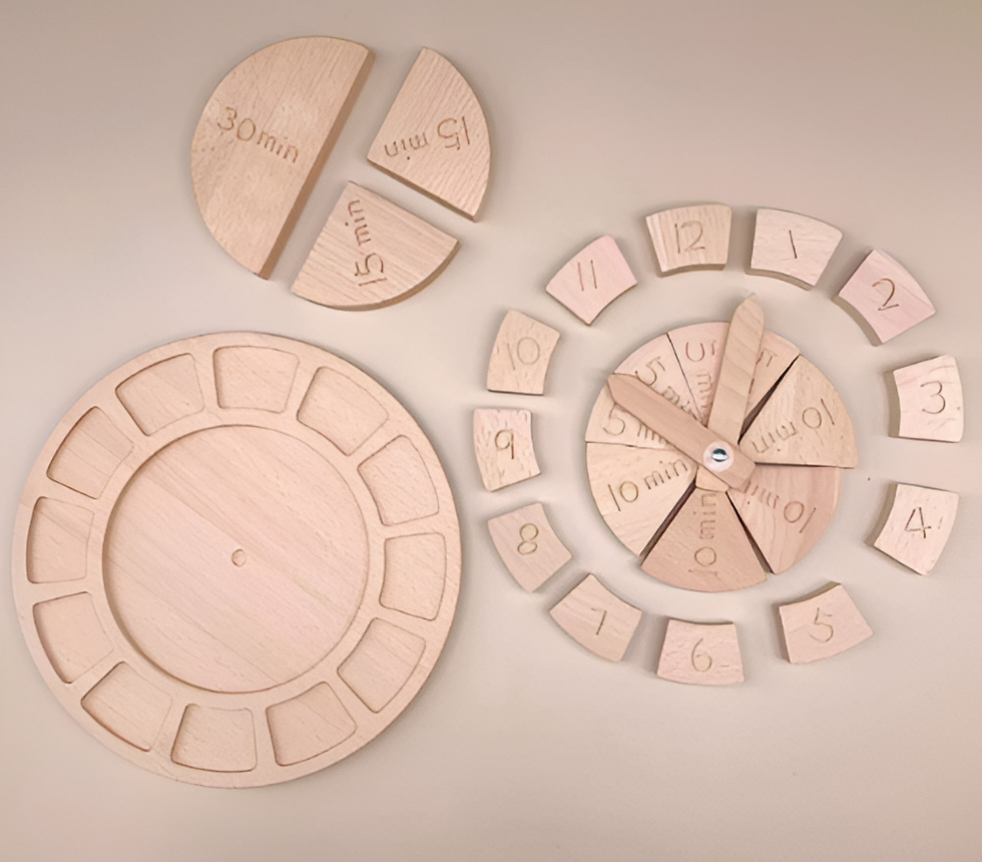 Montessori Wooden Time-Teach Clock Puzzle