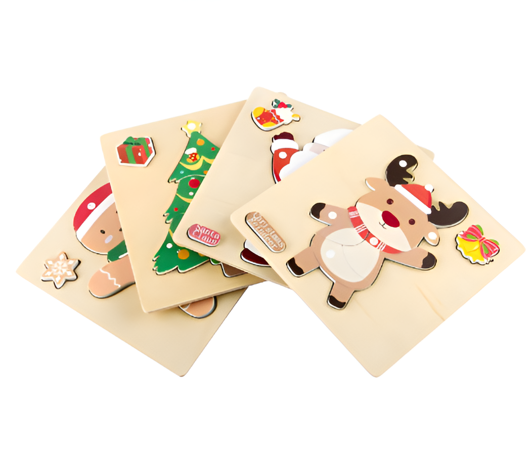 Montessori Wooden Christmas Puzzles