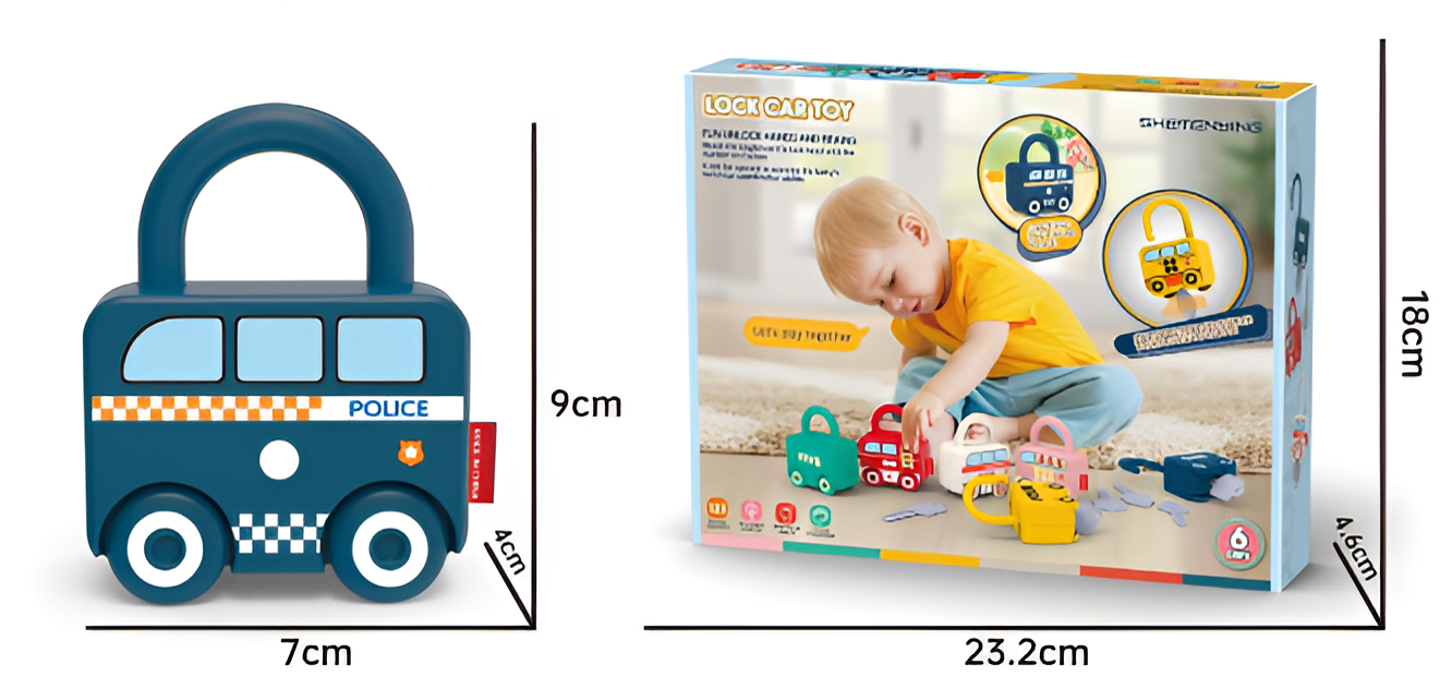 Lock-and-Match Learning Cars (6-Pack)