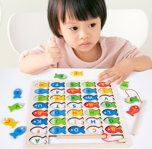 Montessori ABC & Numbers Fishing Game