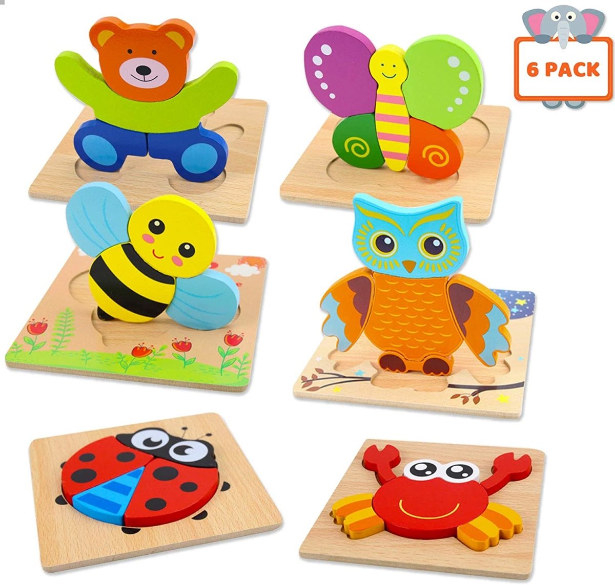 Project Montessori™ Animal Puzzles 6 PACK (BUY 1, GET 2!) - Project Montessori